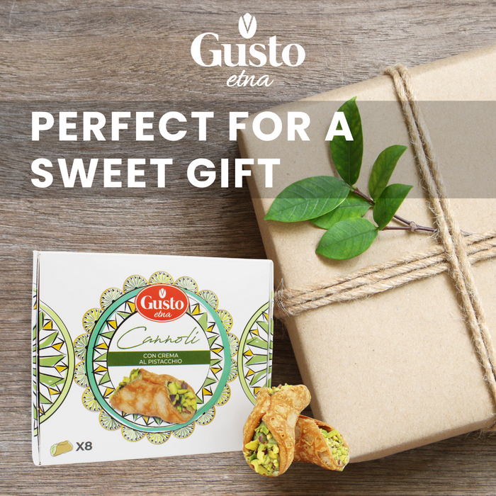 SALE! Gusto Etna, Sicilian 8 pcs Cannoli filled with Pistachio Cream Gift Box Exp. Date: March 2026