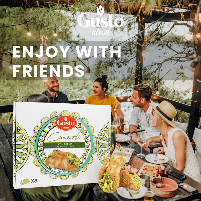 SALE! Gusto Etna, Sicilian 8 pcs Cannoli filled with Pistachio Cream Gift Box Exp. Date: March 2026