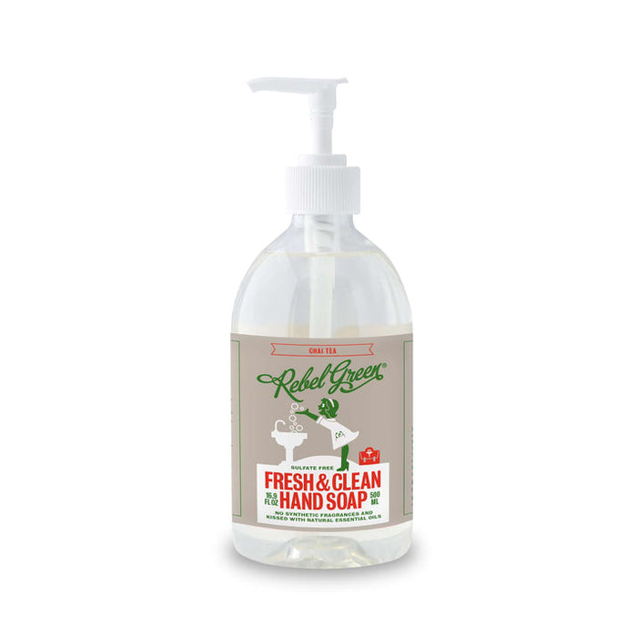 Rebel Green Hand Soap Chai Tea | Pack of 4 | 16.9 Fl Oz