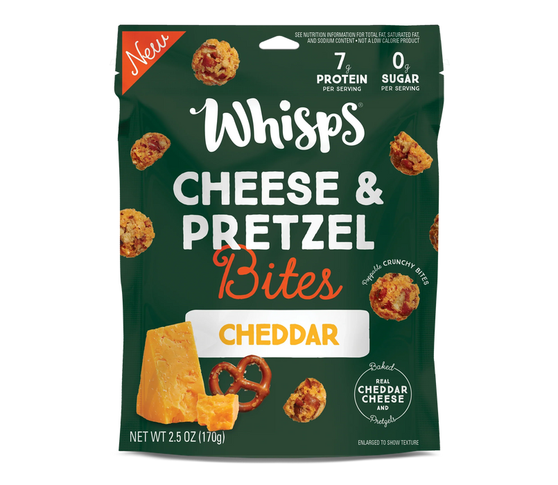 Whisp Bites Cheddar Pretzels: Individual Packs of Crispy Goodness (6 x 2.5oz)