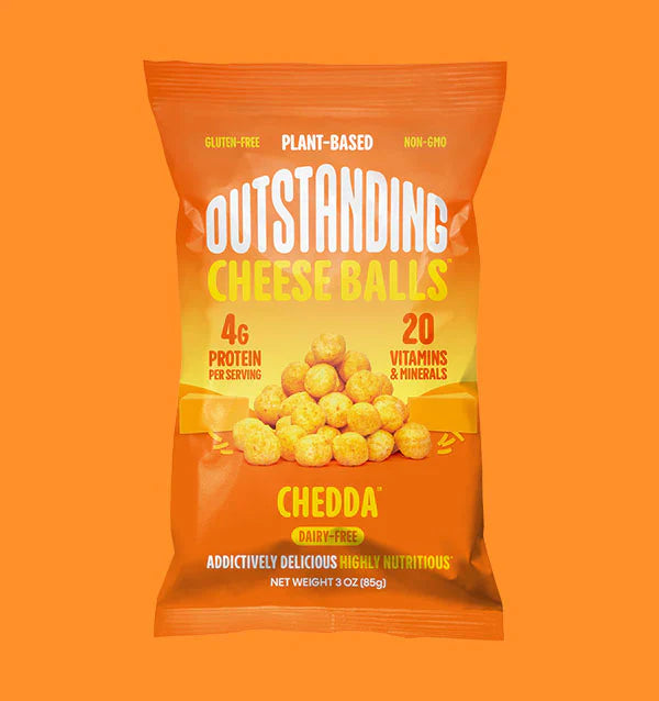 Outstanding Foods Cheese Balls Chedda, 3 Oz (Pack of 8)
