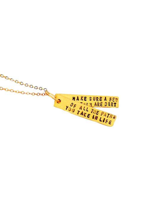 Chocolate & Steel Long-Bar Quote Necklace John Muir