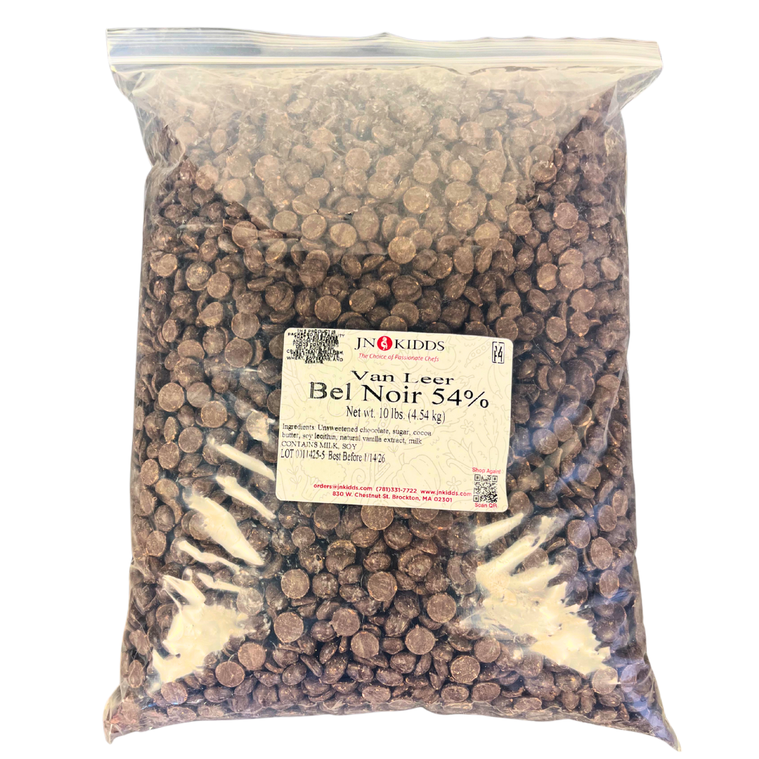 Van Leer Bel Noir 54% Dark Chocolate Wafers – 800ct, Kosher Dairy
