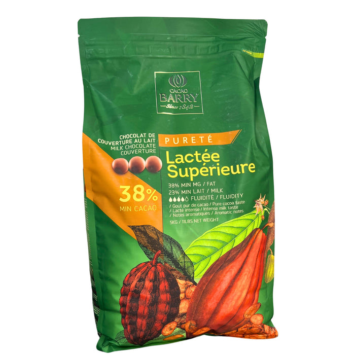 Cacao Barry Lactée Supérieure – 38% milk chocolate couverture, Kosher Dairy, high fluidity for molding, ganache, and enrobing