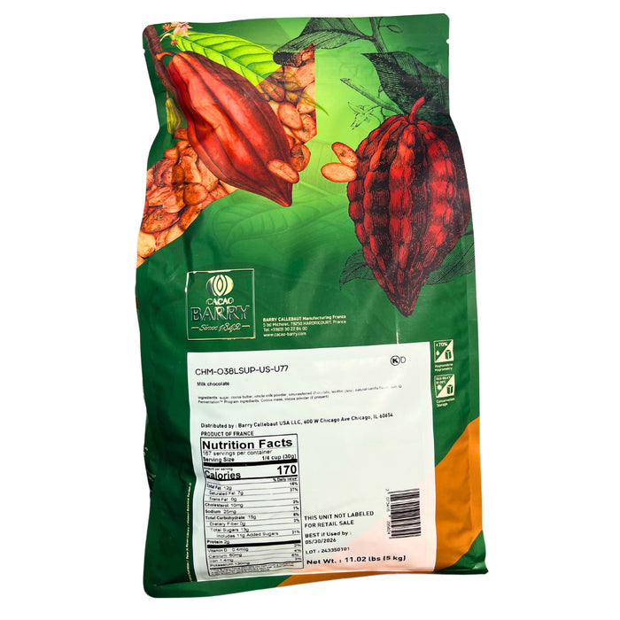 Cacao Barry Lactée Supérieure – 38% milk chocolate couverture, Kosher Dairy, high fluidity for molding, ganache, and enrobing