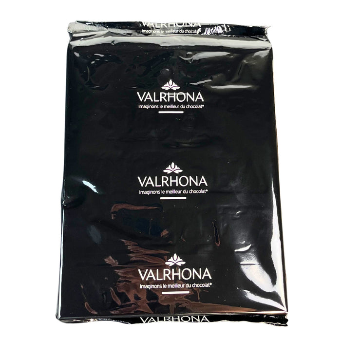 Valrhona Gianduja Noir Block – Dark chocolate and 30% hazelnut praline, smooth texture, Kosher Dairy, ideal for bonbons and ganache