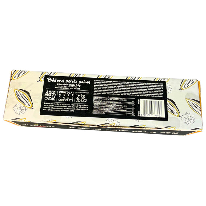 Valrhona 48% Dark Chocolate Batons – Baking sticks for croissants and pain au chocolat, available in 1.6kg and 9.6kg boxes