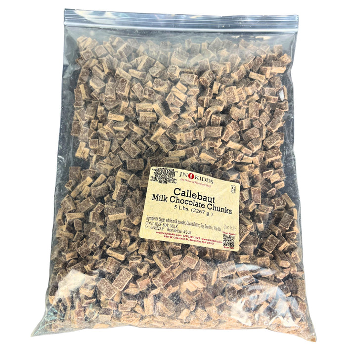 Callebaut Milk Chocolate Chunks – Kosher Dairy, 300CT heat-stable baking chunks in 5 lb and 30 lb packs for cookies, brownies, and bars