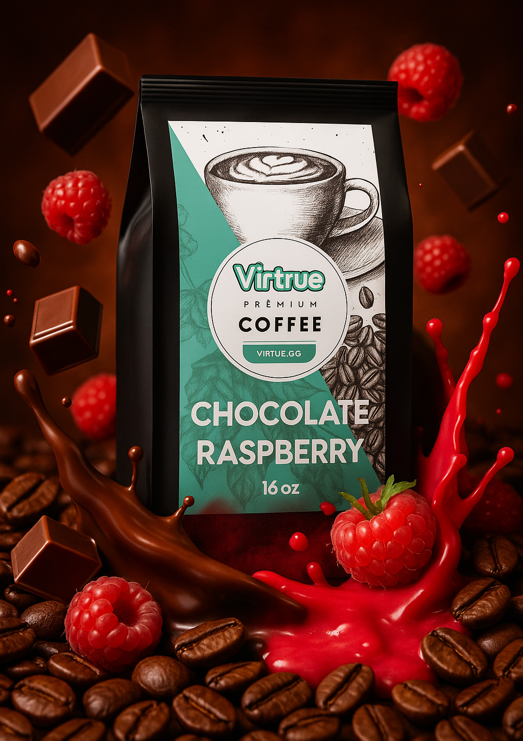 Chocolate Raspberry Flavored Coffee – 16oz | Virtrue Premium ...