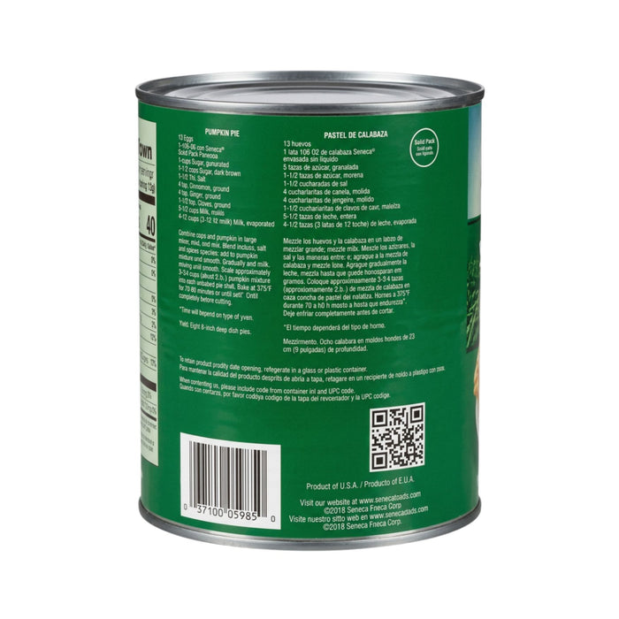 Seneca Solid Pack Pumpkin – 100% Pure, Unsweetened, BPA-Free #10 Can
