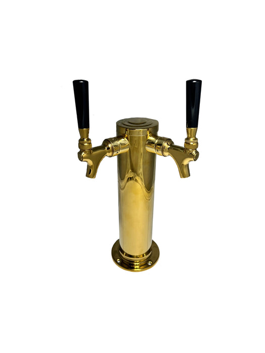 Column Wine Tower, PVD Gold - Select style and number of faucets (1-3 lines)