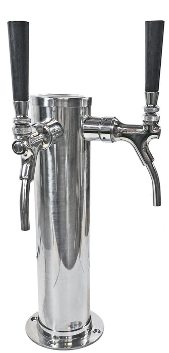 Column Wine Tower, Polished - Select style and number of faucets (1-4 lines)