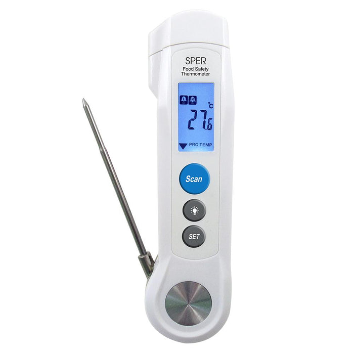 Compact Infrared Food Safety Thermometer with IR + Probe