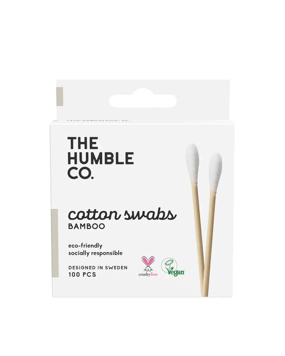 Humble Co Bamboo White Spiral Cotton Swab 100 Count x 10