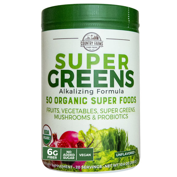 Country Farms Super Greens Powder Unflavored - 10.6 Oz