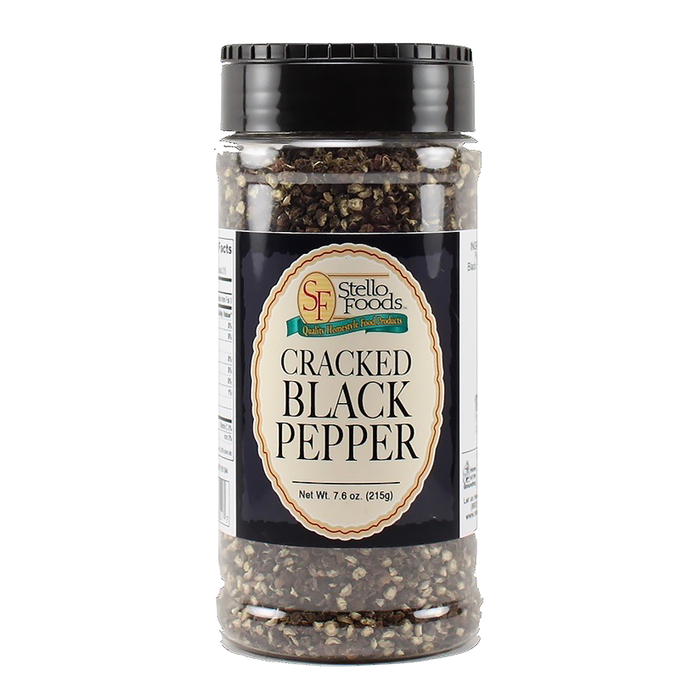 Stello Foods Spices - Pepper - Black - Cracked 7.8 oz