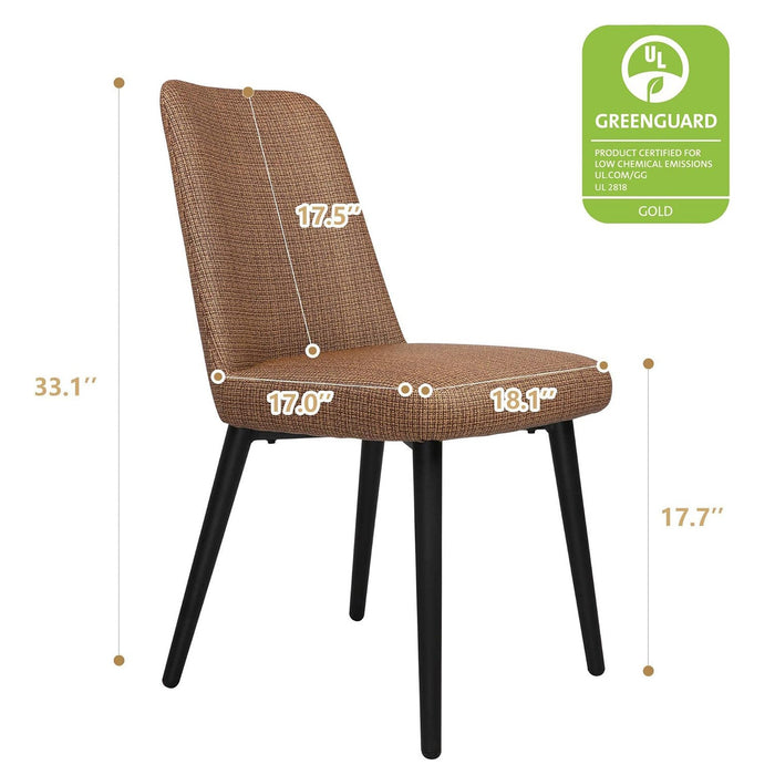 Modern Accent Chairs Set of 2 with Upholstered Seat and Back, Water Resistance Easy to Clean, Durable Restaurant Chair, Coffee