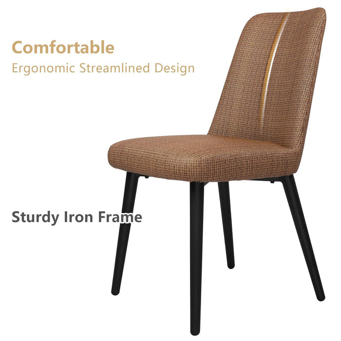 Modern Accent Chairs Set of 2 with Upholstered Seat and Back, Water Resistance Easy to Clean, Durable Restaurant Chair, Coffee