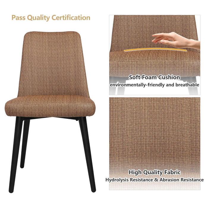 Modern Accent Chairs Set of 2 with Upholstered Seat and Back, Water Resistance Easy to Clean, Durable Restaurant Chair, Coffee
