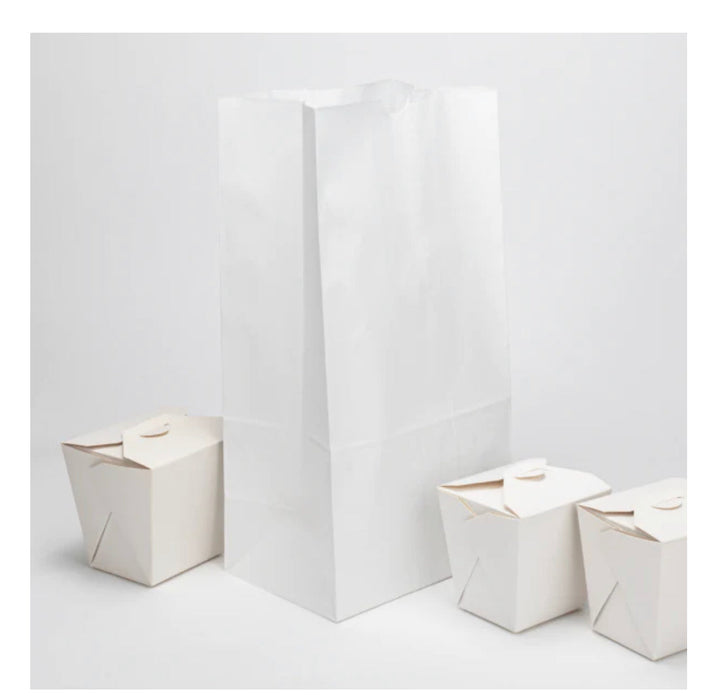 Paper Bag, 20 lb, White - 500 pcs