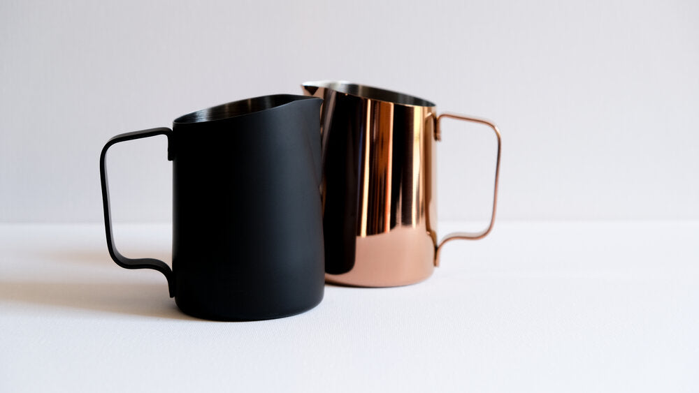 15oz Latte Art Pitcher with Round Spout in Titanium Rose Gold