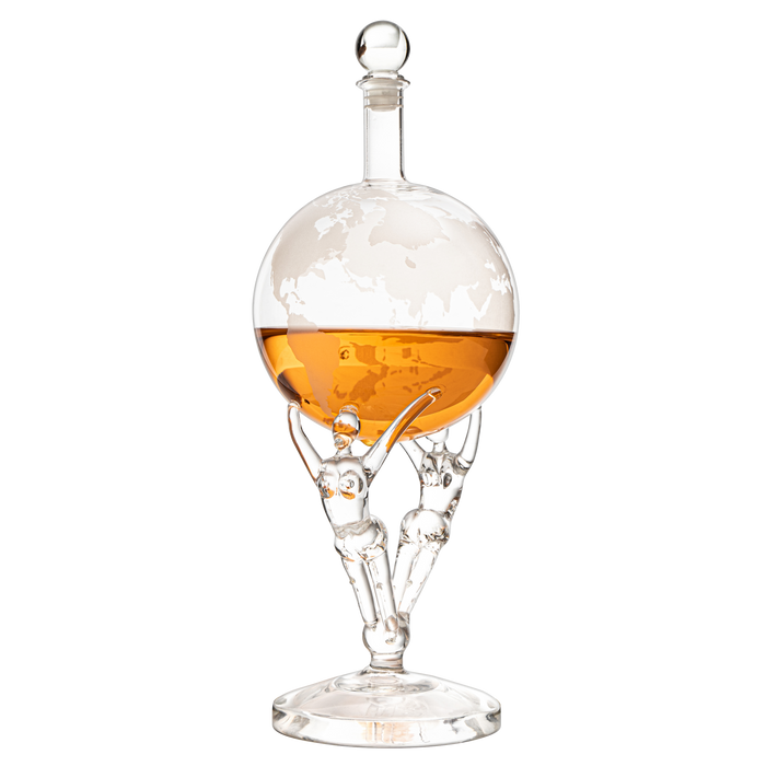 Love Crystal Decanter, For Wine & Whiskey The Wine Savant - 12" Tall - Spirits, Whiskey, Scotch, Bourbon, Cognac and Brandy - 500mL - By The Wine Savant - Lovers Globe Spouse, Partner Gifts