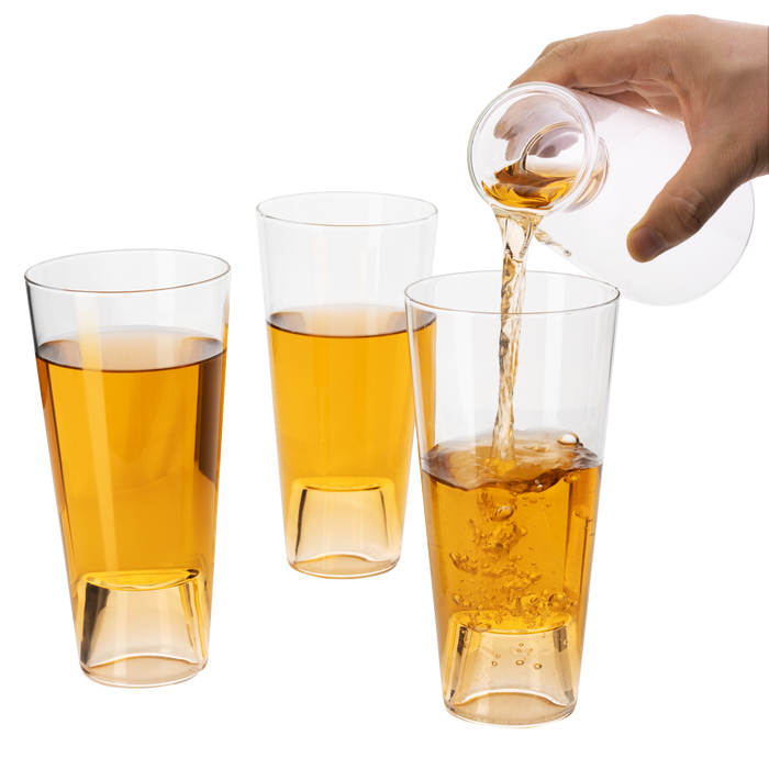 Shot in the Pint Glass, Take A Shot Funny Beer Glass/Mug 4-Set 7"H The Wine Savant - Beers Pilsner Tumblers, Perfect for Entertaining, Home Bar, Weddings, Parties, Funny Drinking Gifts 21 oz (640mL)