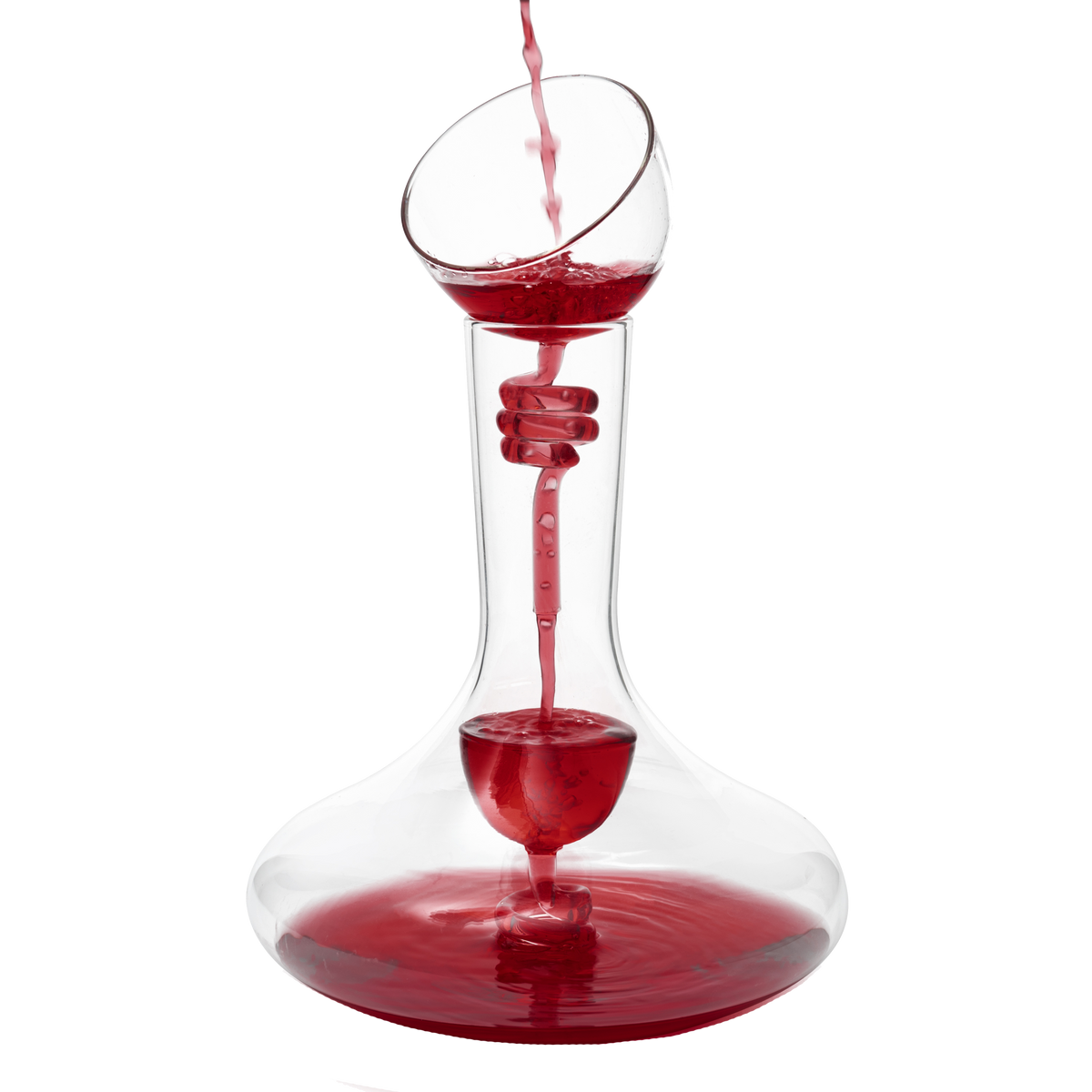 Wine Tower Decanting Aerator Set By 2 Aerating Parts Upper And Lower A ...