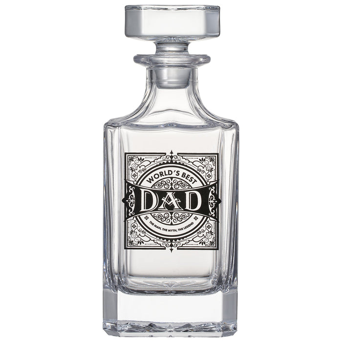 Gift for Dad Whiskey Decanter Gift Set | 730mL Decanter 2 Whiskey Glass | Father's Day, Birthday, Housewarming Gift for Your Loved One, Men, Dad, Him, Beautiful Wooden Gift Box