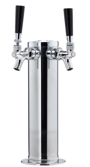 Double Faucet SS Body 3" Column Tower