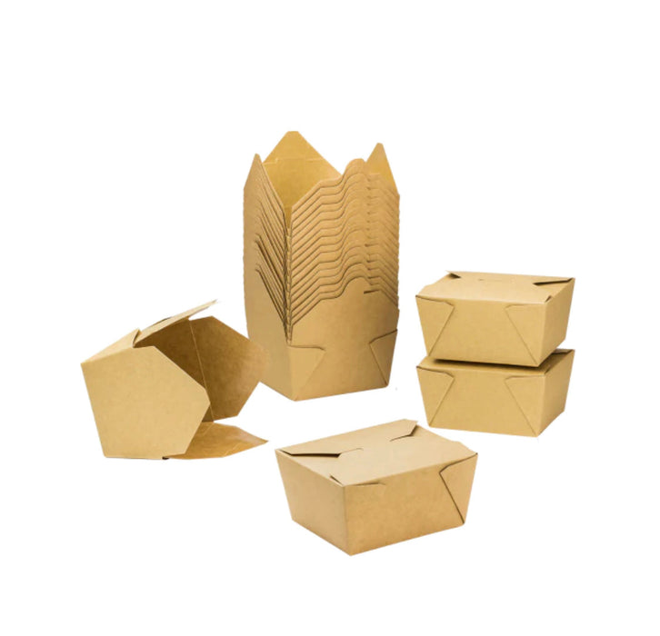 Fold-To-Go Box, #1, 30 fl oz, Kraft - 450 pcs