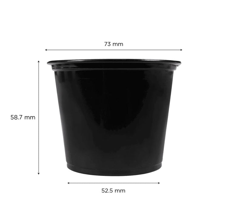 5.5 oz Portion Cups,  PP Plastic, Black - 2,500 pcs