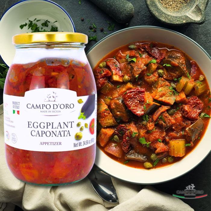 Campo D'Oro, Sicilian Eggplant Caponata, Appetizer, Big Jar, 34.5 oz
