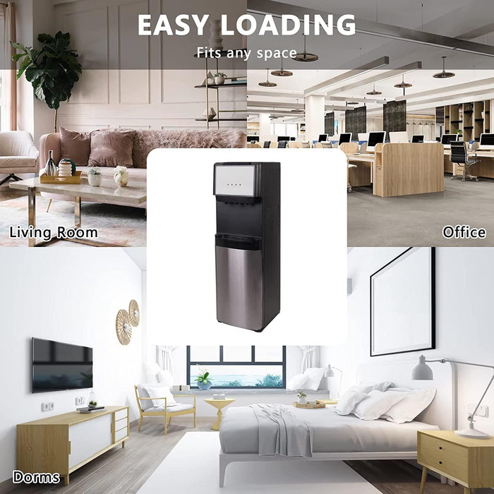 5 Gallon Bottom Loading Water Cooler Dispenser with 3-Temperature & Child Safety Lock, Black