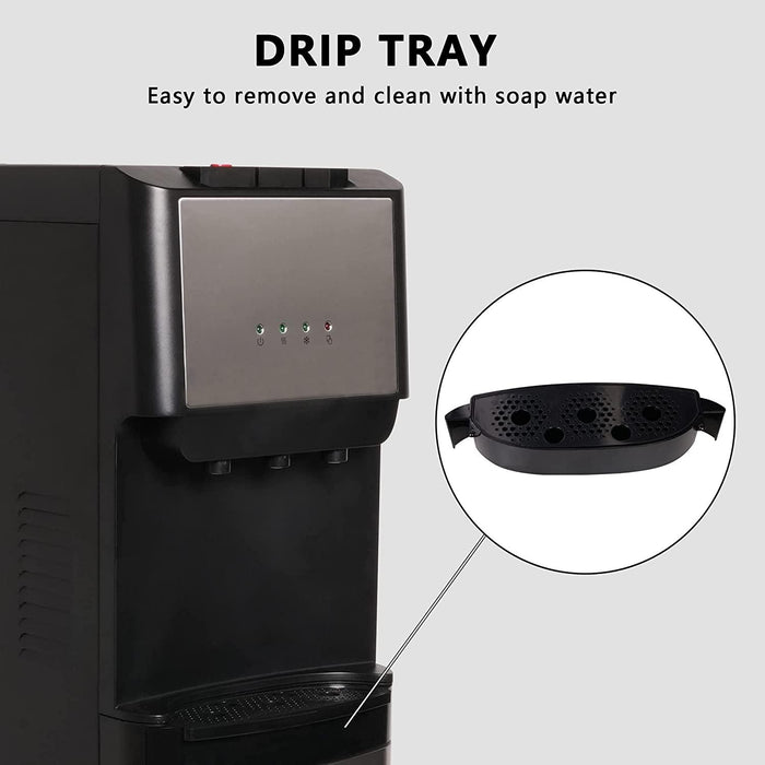 5 Gallon Bottom Loading Water Cooler Dispenser with 3-Temperature & Child Safety Lock, Black