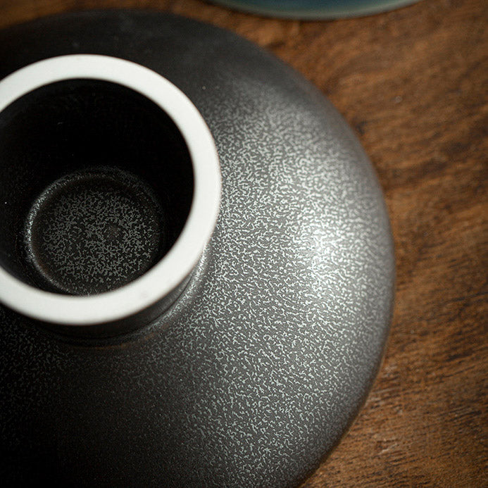 High Foot Snack Plate Ebony Black