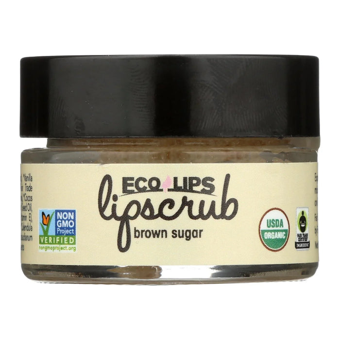 Ecolips - Organic Brown Sugar Lip Scrub, 0.56 oz (Pack of 12) - Exfoliating Lip Treatment