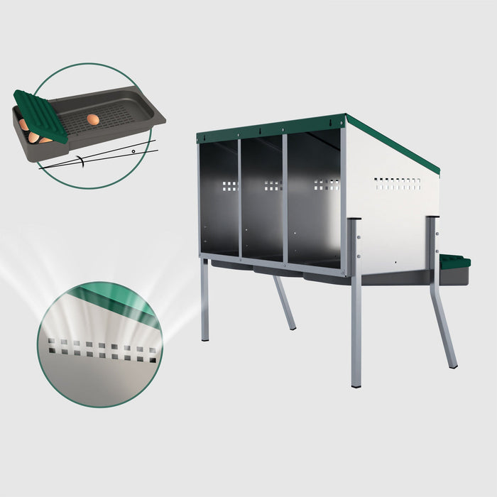 EggHouse Galvanized Nesting Box (Up to 30 Birds)