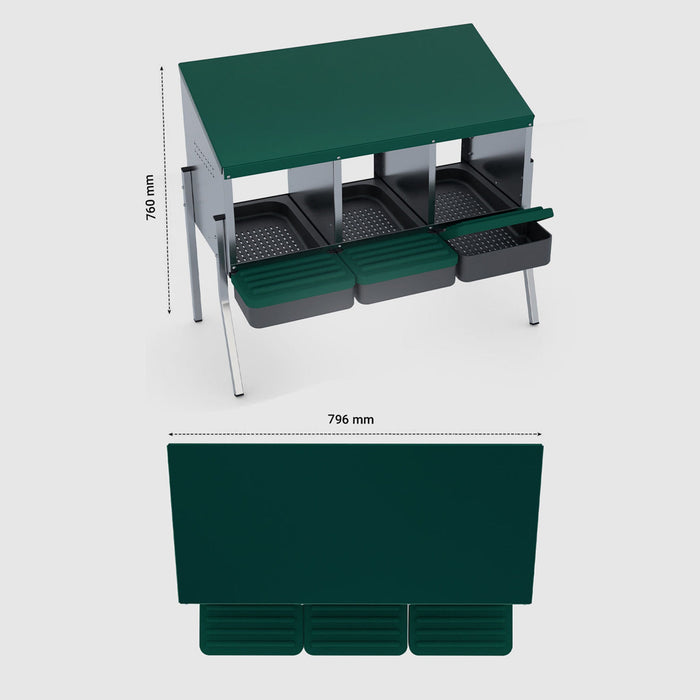 EggHouse Galvanized Nesting Box (Up to 30 Birds)