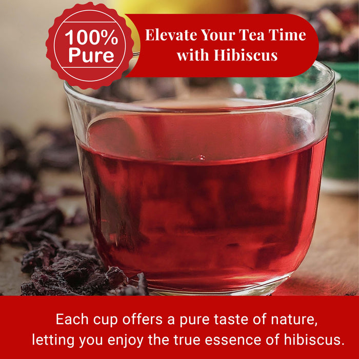 Akshit Hibiscus Flowers 5 oz  Herbal Tea | Flor de Jamaica tea | Dried Hibiscus | Loose Leaf Tea | Caffeine-Free | Vegan Friendly | Fleurs d'hibiscus bio Akshit