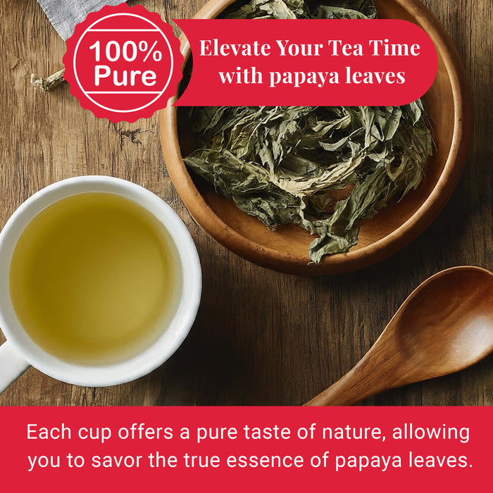 Akshit Papaya Leaves, Hojas de papaya, 2.6oz, Dried From Green Papaya Leaf, Herbal Tea, Non GMO, Caffeine free, Sugar free, Rich In Vitamins.
