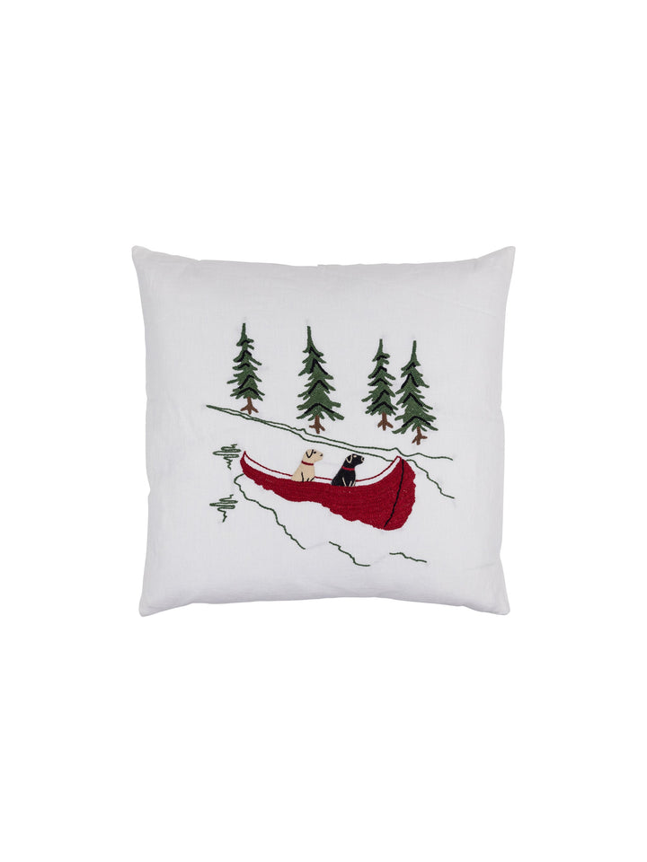 Weston Table Embroidered Labradors and Canoe Porch Pillow - Thumbnail 2