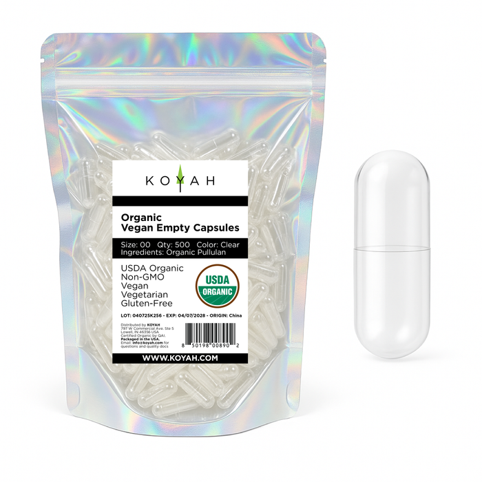 Certified Organic Empty Vegan Capsules