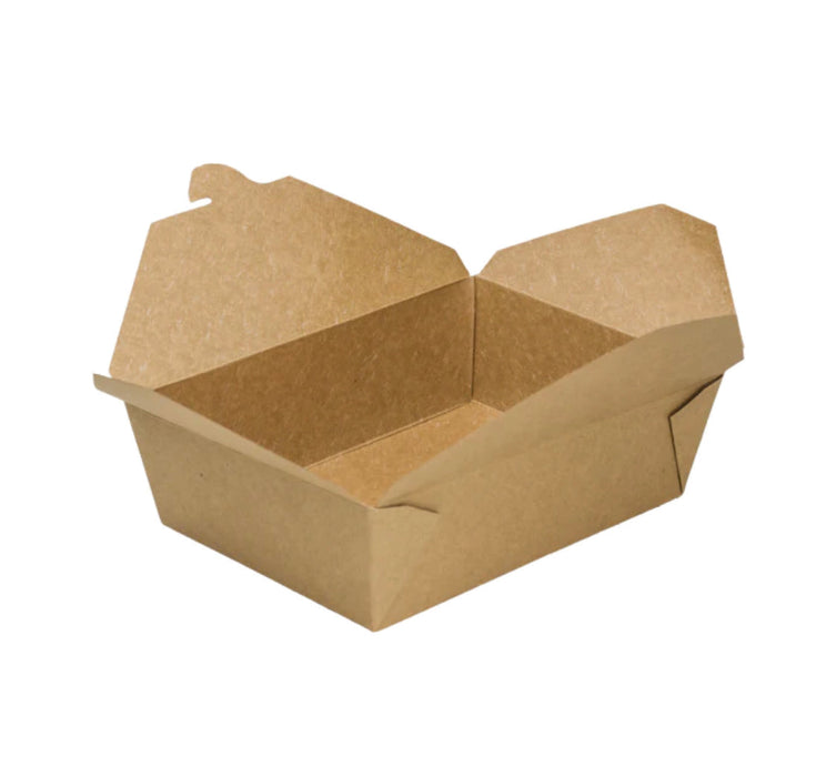 Fold-To-Go Box #4, 110 fl oz, Kraft - 160 pcs