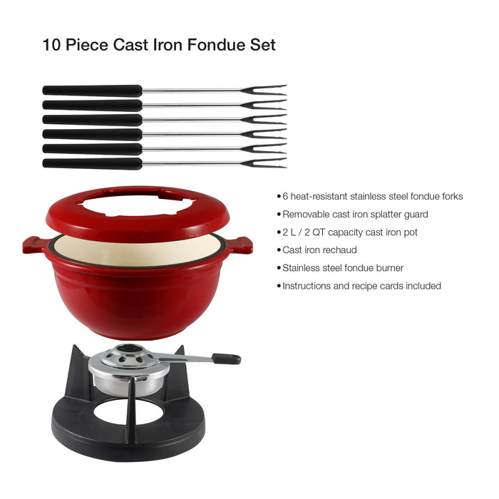 Cast Iron Fondue Set | Lucerne | Red | Swissmar