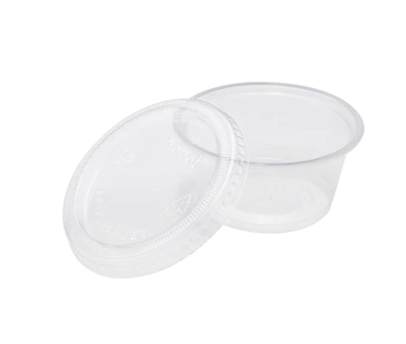 1 oz - 2 oz Lids for Portion Cups, PET (73mm) - 2,500 pcs