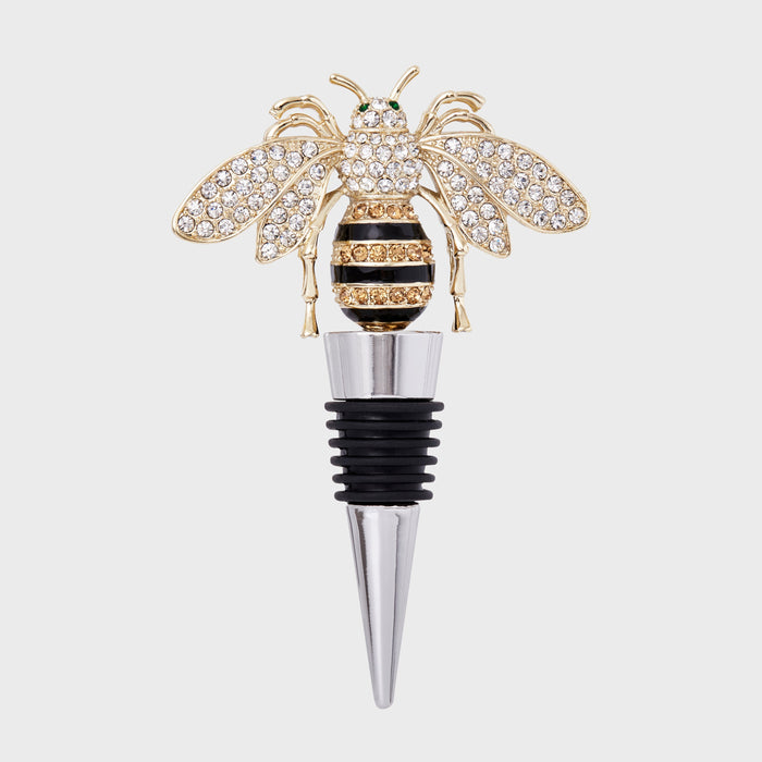 Stripey bee wine stopper