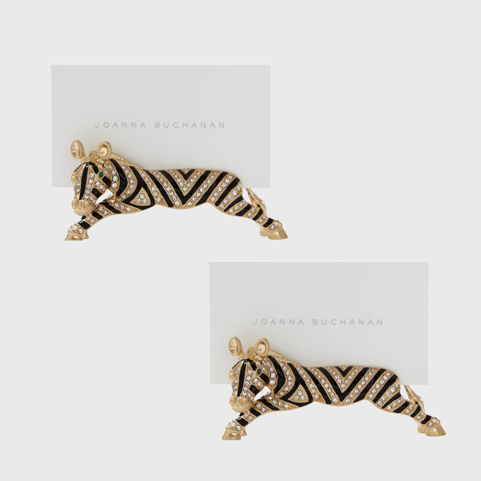 Zebra placecard holders, set of two