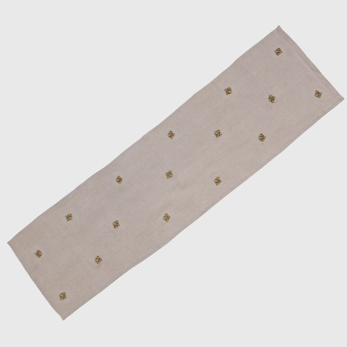 Embroidered golden bee table runner