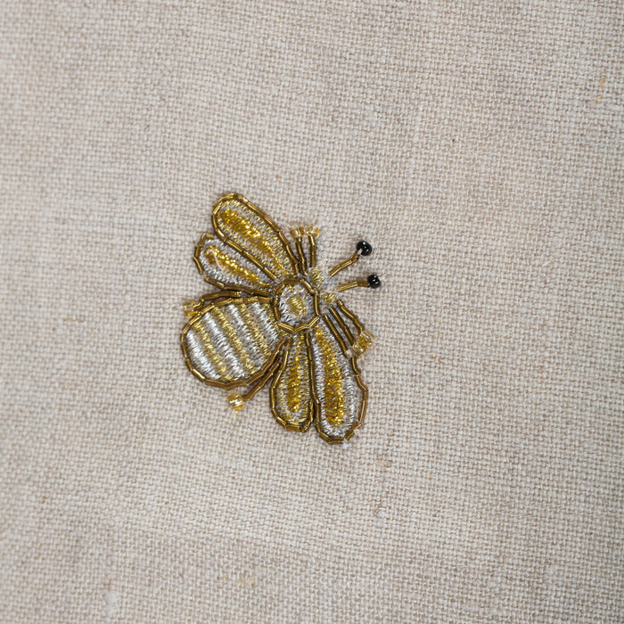 Embroidered golden bee table runner